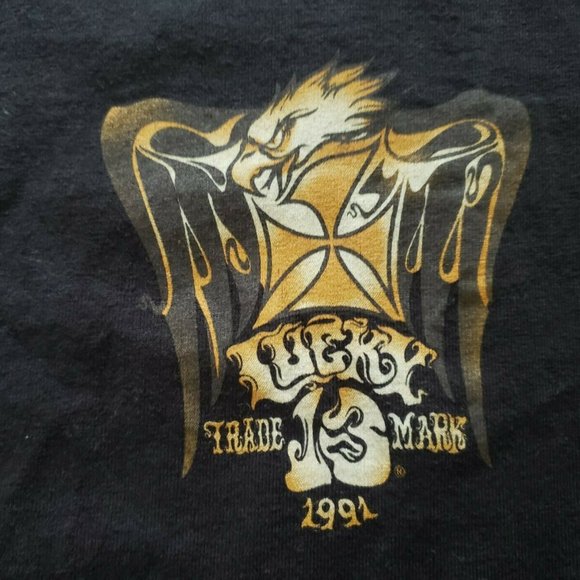 VGUC Lucky Thirteen 13 Born To Lose 1991 Skull Helmet Shirt - Picture 2 of 4